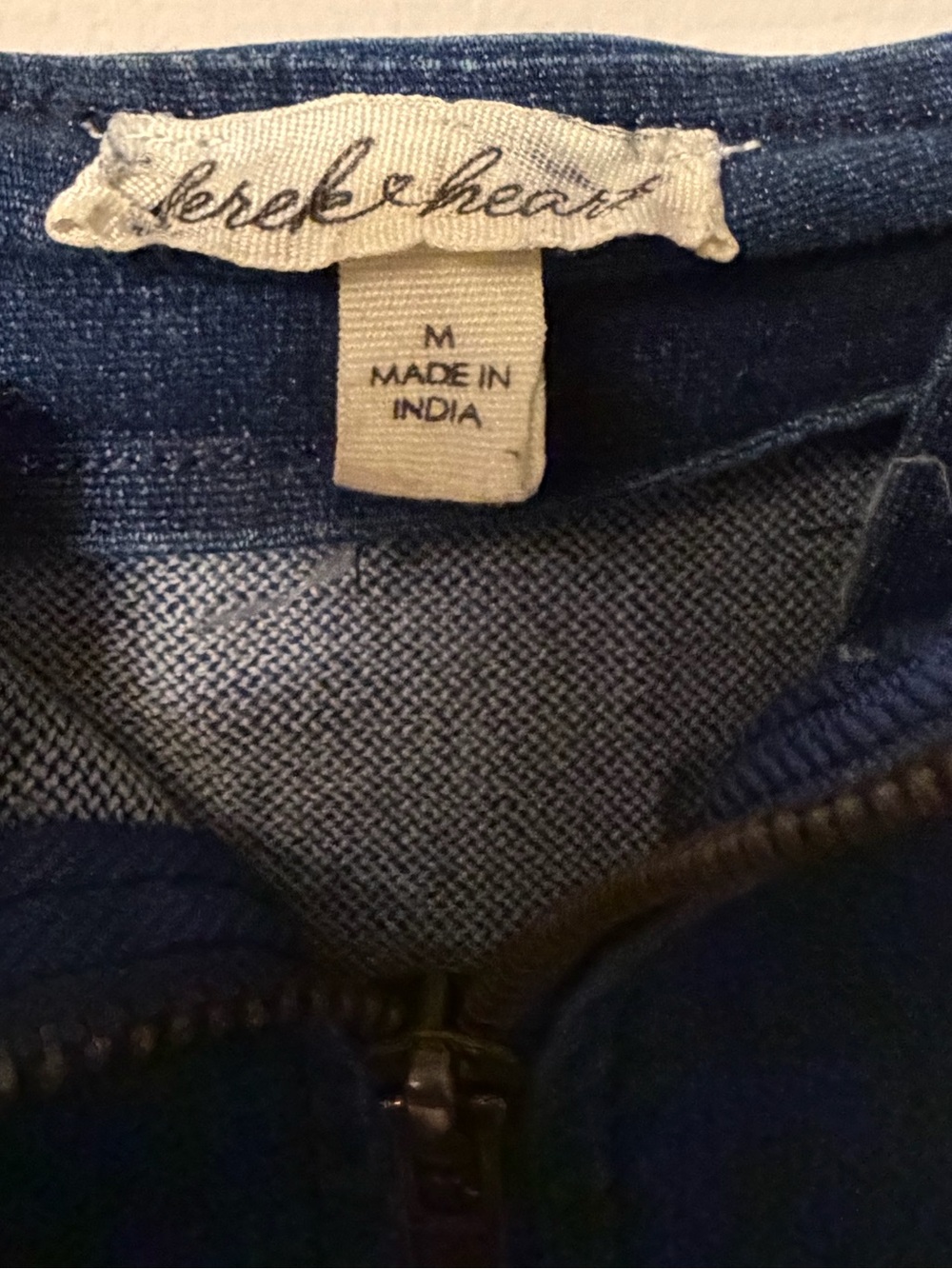 Derek Heart Denim Blue Zip-Front One-Piece Romper - Picture 3 of 3